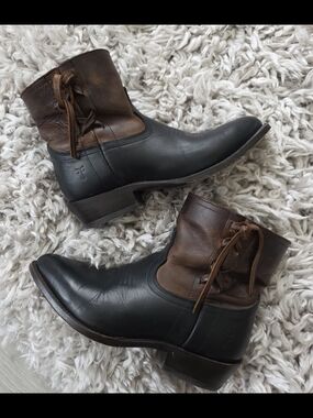 Frye Billy Cross Stitch Short Western Cowboy Boots Sz 7